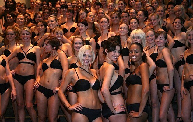 The 250 ladies Horton already selected posed for a photo shoot yesterday